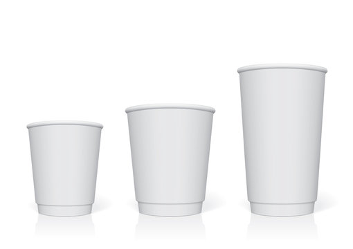 Plastic cup for your design and logo. It's easy to change colors. Mock Up. Vector template.