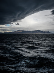 Stormy sky over an ocean
