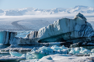 Beautiful view of Jokulsarlon lagoon