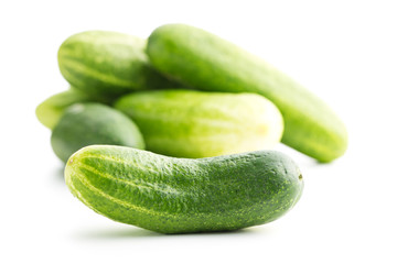 Fresh green cucumbers.