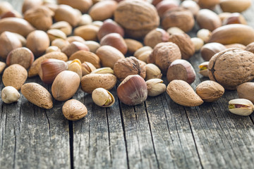 Different types of nuts in the nutshell.