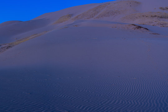 landscape of beautiful sandy desert in evening 
