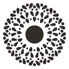 Wonderful Mandala Decoration Ornament. Black on White Background. 