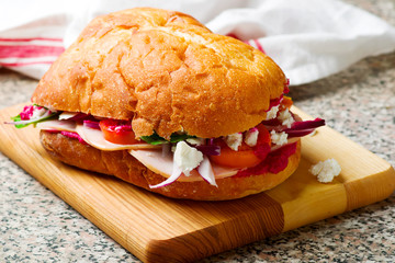 Turkey and Hummus Sandwich..style rustic.