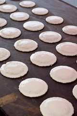 dough of katayef dessert preparing in Ramadan