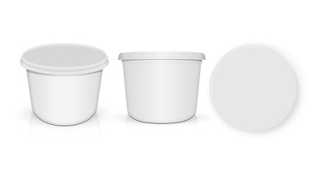 White plastic cup for your design and logo