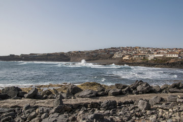 Spray of waves.
