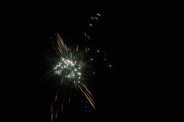 Festive fireworks in the dark sky