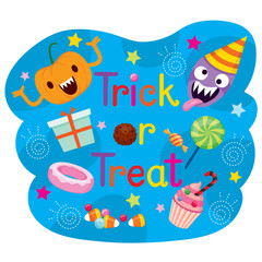 Decoration Of Trick Or Treat Texts With Pumpkin And Candies, Mystery, Culture, Holiday, High Calorie Food, October, Fantasy