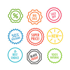 Different offer sale tags isolated vector illustration