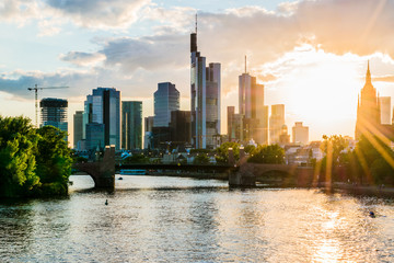 Fototapeta premium Frankfurt at the Main skyline at sunset, Germany