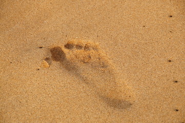 Fußabdruck im Sand