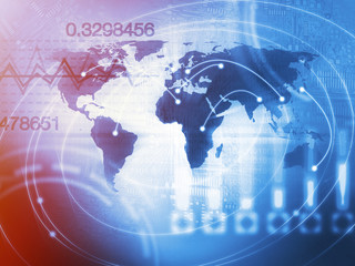Obraz premium World Business Background Concept in Blue