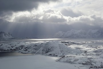 mountain and sea storm
