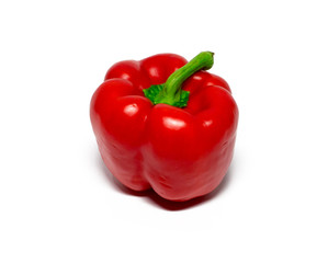 red bell pepper isolated on white background. food, object.