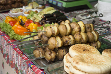 Tasty street food table