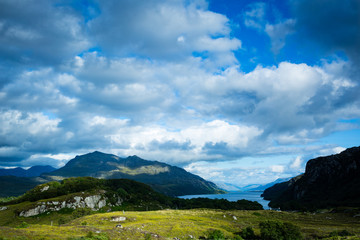 view towards loch maree and slioch on a summer day