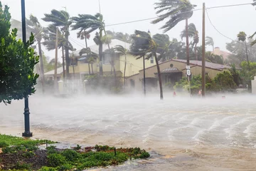 Deurstickers Onweer Orkaan Irma en tropische storm in Fort Lauderdale, Florida.