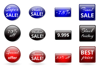 A set of bulky icons for marketing campaigns with special offers and promotions.
