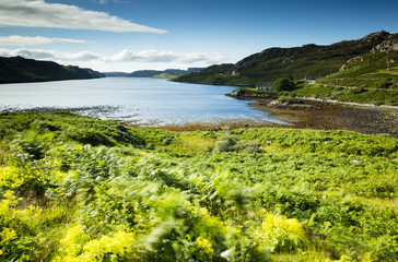 Fototapeta na wymiar view towards a sea loch in northern scotland