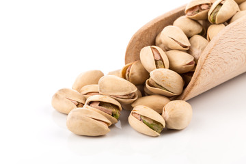 pistachio nut on white