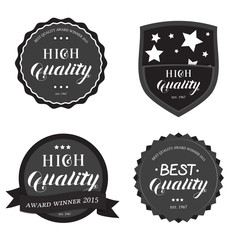 Set of High Best Quality Round Emblem Logo Isolated on White Background. Badges Collection with Hand Drawn Lettering. Vector Illustration for Web Graphic Design or Print, Logotype, Brand, Symbol.