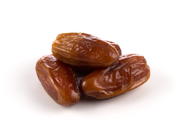 Dates fruits isolated on white background