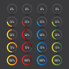 Loading Icon set - on black background