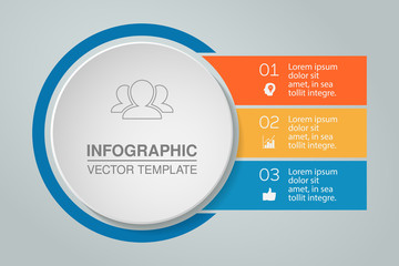 Vector infographic template for diagram, graph, presentation, chart, business concept with 3 options.