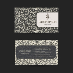 Horizontal business card. Oriental pattern. Complied with the standard sizes.