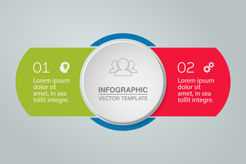Vector infographic template for diagram, graph, presentation, chart, business concept with 2 options.