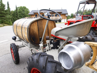 huerlimann old tractor parked near the farm