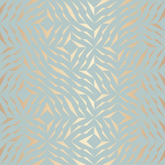 Motif d& 39 élément doré géométrique vectorielle continue. Texture cuivre abstrait sur bleu vert. Impression graphique minimaliste simple. Grille de treillis turquoise moderne. Géométrie sacrée hipster à la mode
