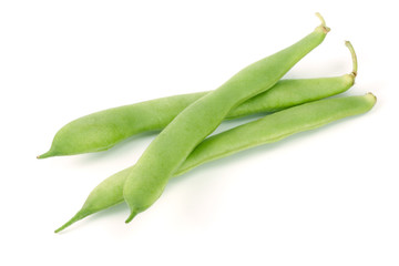 Green beans isolated on a white background