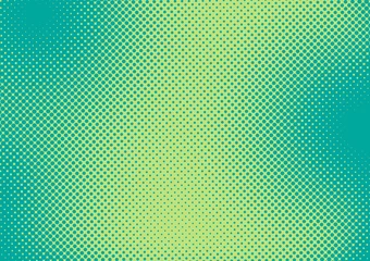 Fotobehang Bright green and turquoise pop art retro background with halftone in comic style, vector illustration eps10 © stock_santa