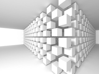 Fototapeta premium Futuristic White Architecture Design Background