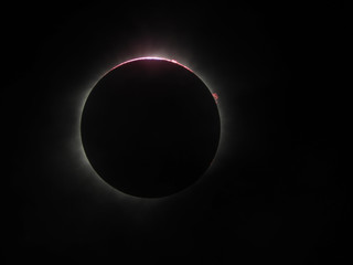 solar eclipse with flares