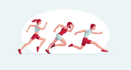 Fototapeta na wymiar Running people vector illustration