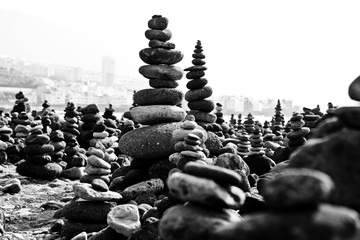 Obraz premium pile of stones beach