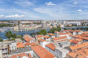 Fototapeta na wymiar Zadar city from tower. Dalmatia. Croatia.
