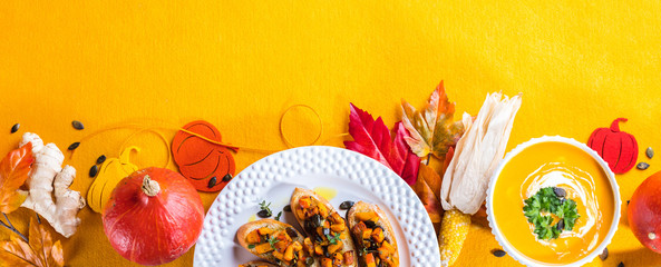 Frische Hokkaido Kürbis Suppe 