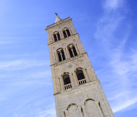 Fototapeta na wymiar Cathedral of St. Anastasia bell tower in Zadar.