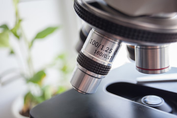 Optical microscope - science and laboratory equipment. Microscope is used for conducting planned, research experiments, educational demonstrations in medical and health institutions, lab.