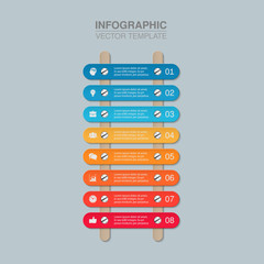 Vector infographic template for diagram, graph, presentation, chart, business concept with 8 options.