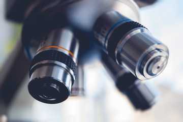Optical microscope - science and laboratory equipment. Microscope is used for conducting planned, research experiments, educational demonstrations in medical and health institutions, lab.