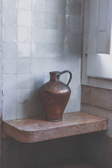 copper jug in a vintage kitchen