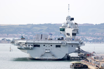 Aircraft Carrier in Port