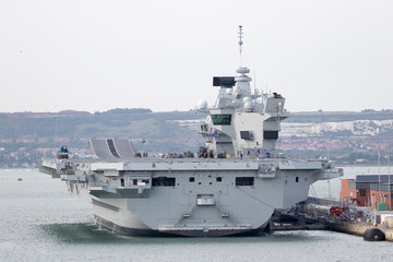 Aircraft Carrier in Port