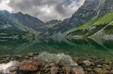 Tatra mountains landscape, panorama of Czarny Staw Gasienicowy, Poland (Black Pond)