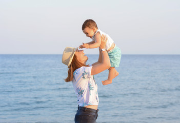 Mother and son moments on a sunny day